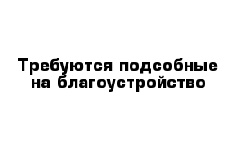 Требуются подсобные на благоустройство 